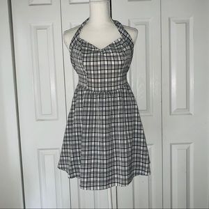 kimchi blue plaid halter dress open back